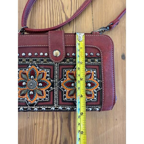 Montana West‎ Crossbody Red Western Studded - Picture 4 of 8